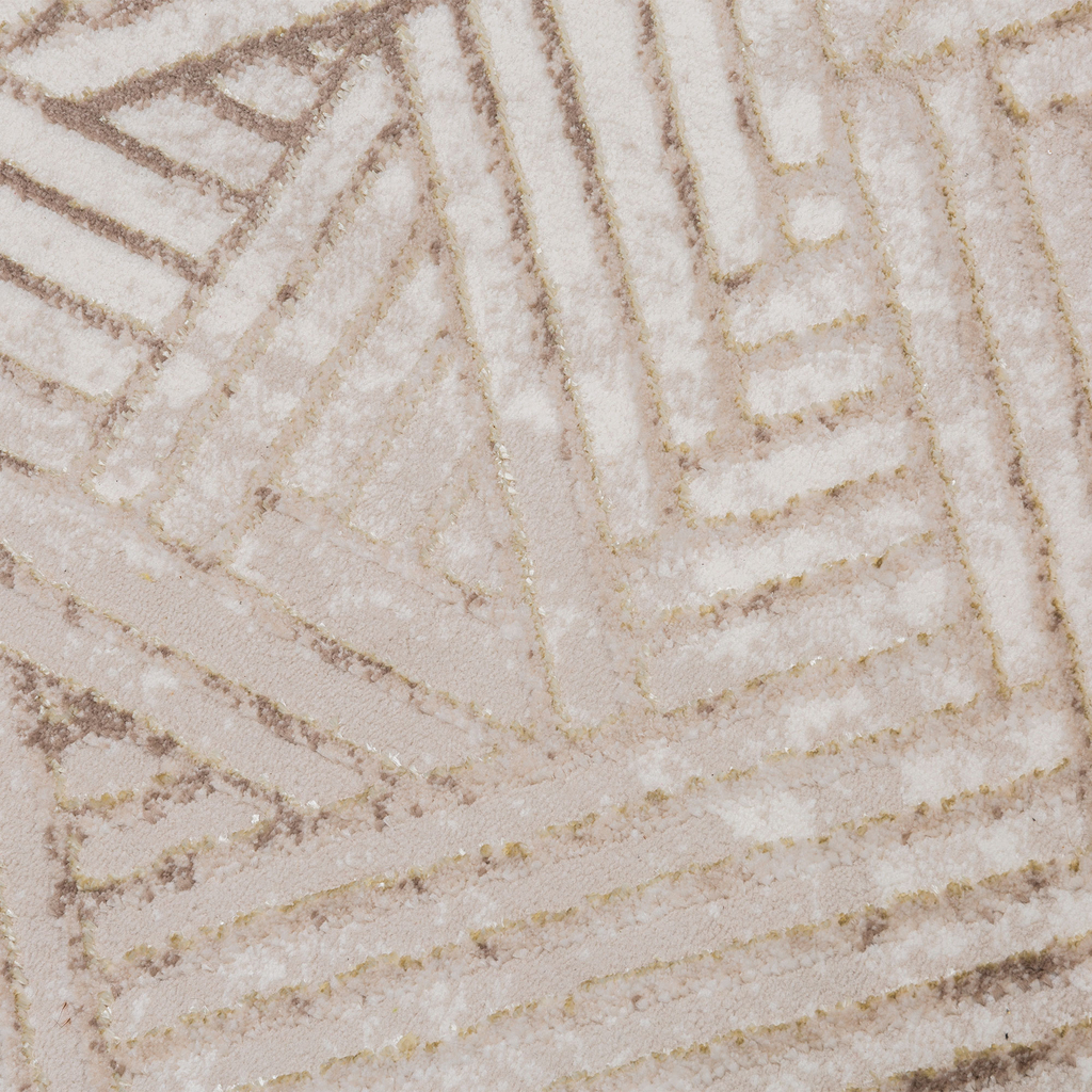 Geometrický béžovo-zlatý koberec STUDIO 80x150 cm