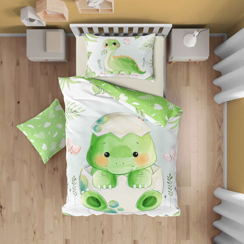 Bavlnená posteľná bielizeň PLYŠÁKY DINO 100x135 cm