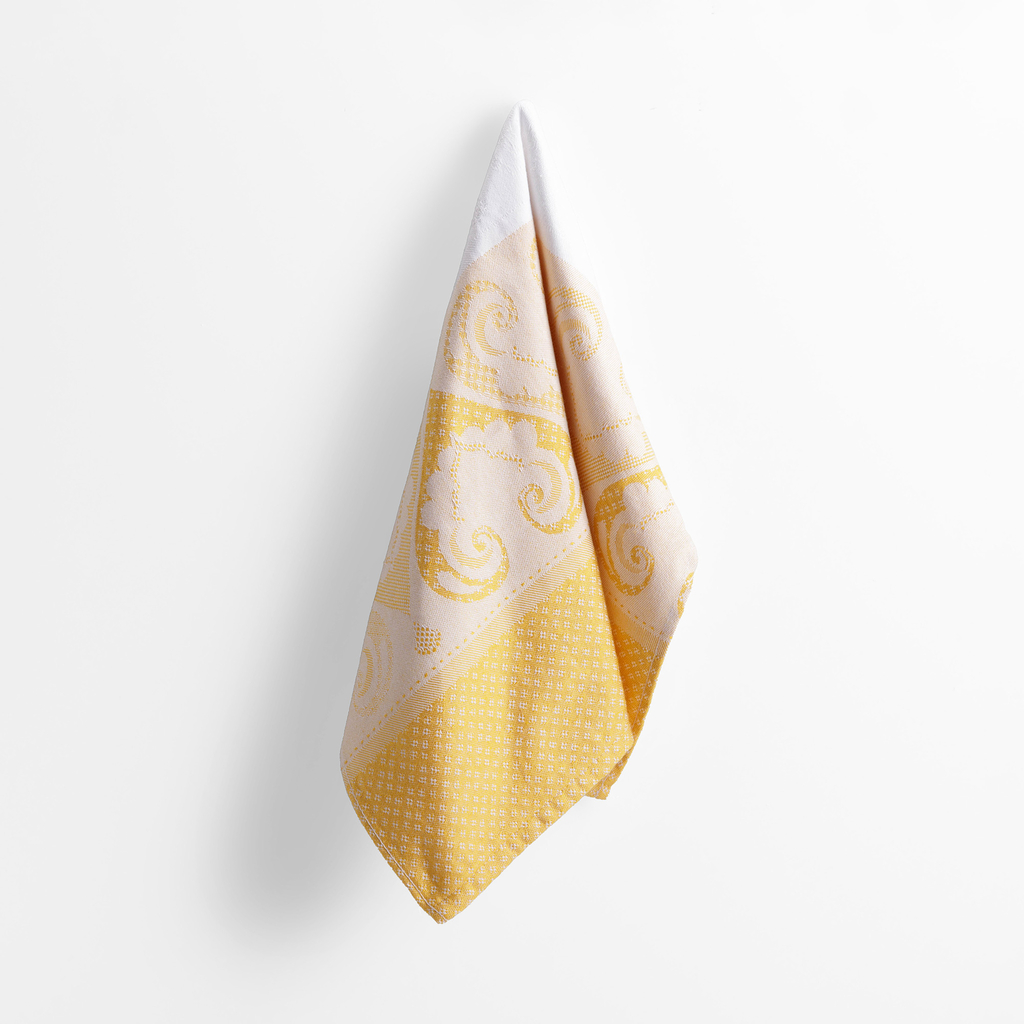 Kuchynská utierka z egyptskej bavlny bielo-žltá ANKARA 50x70 cm