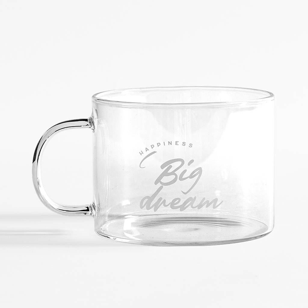 Sklenený hrnček s uškom BIG DREAM 400 ml