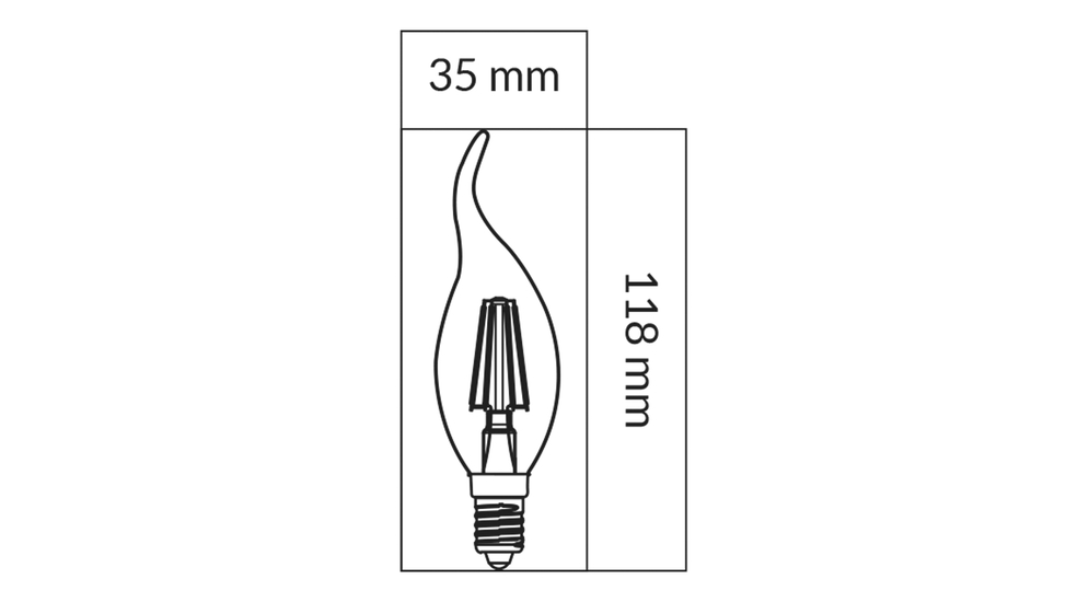 Žiarovka LED E14 6W ORO-E14-C35-FL-CLARO-FLAMI-6W-DW neutrálna farba