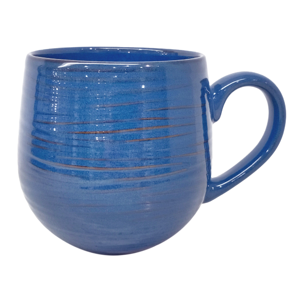Kubek ceramiczny niebieski 470 ml wykonany z ceramiki kamionkowej. 