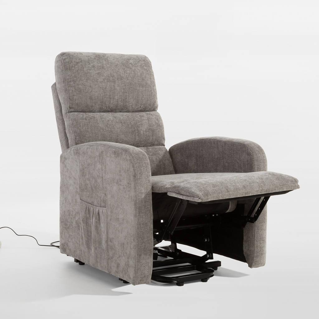 Lounge kreslo EXAMNO s relaxačnou funkciou, sivé