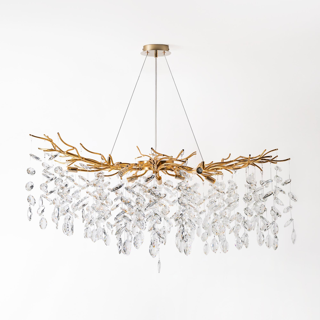 Luster na lanku glamour zlatý CINDY fi100 cm, 10xG9