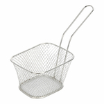 Košík z nehrdzavejúcej ocele s rukoväťou na servírovanie hranoliek malý