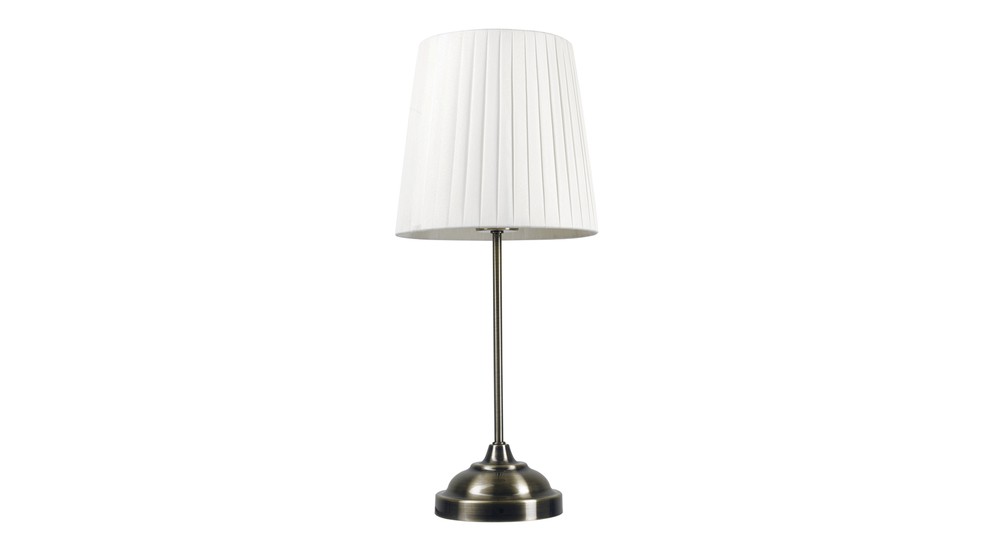 Stolná lampa retro s bielym tienidlom PTL01BW