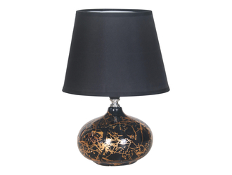Stolná lampa s tienidlom čierno-zlatá 27 cm
