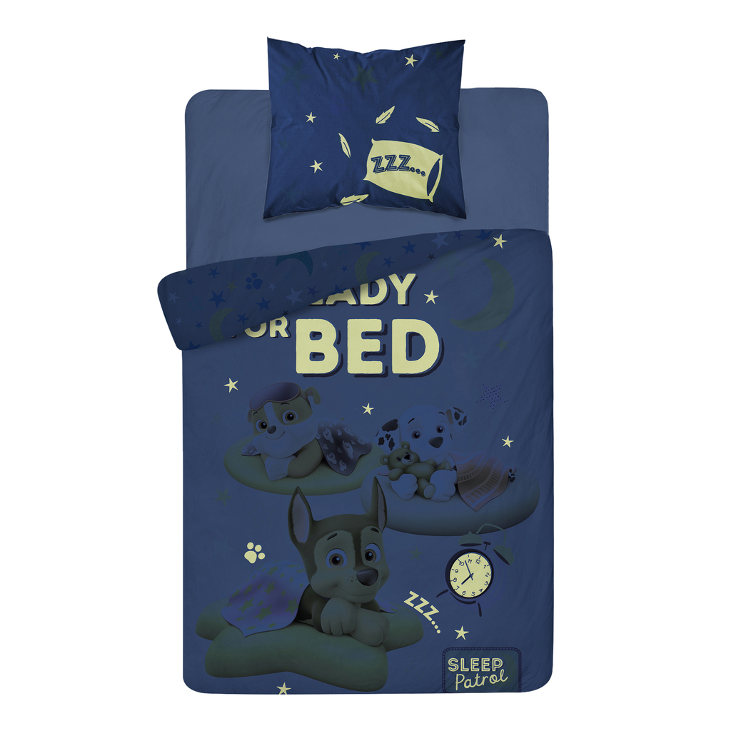 Bavlnená posteľná súprava FLUO LABKOVÁ PATROLA 160x200 cm