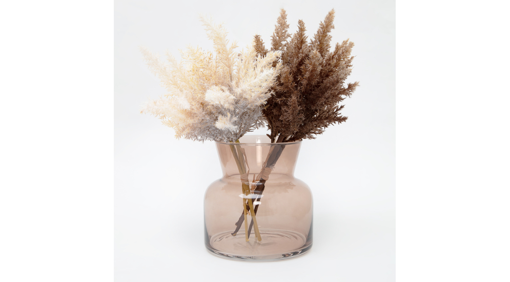 Sklenená váza hnedá FANCY 17 cm