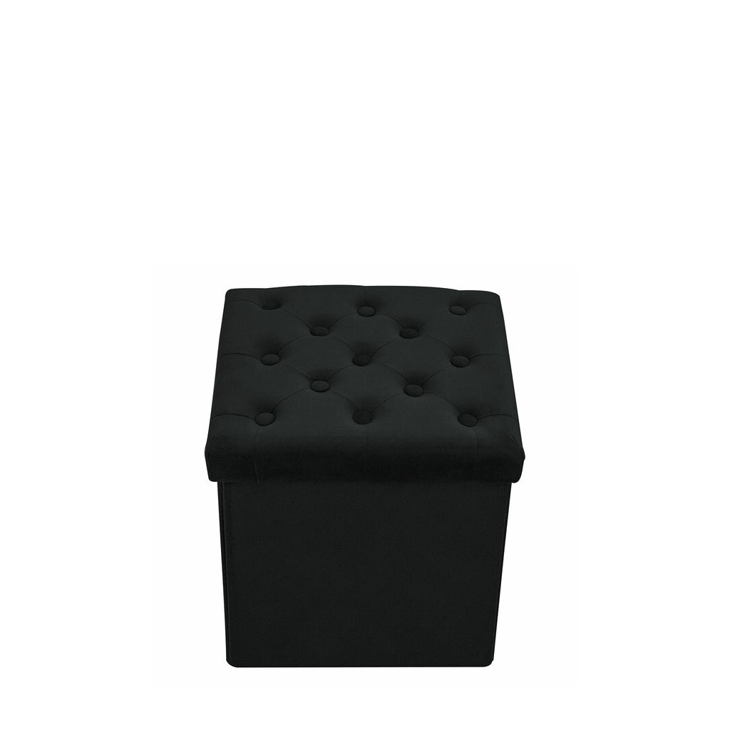 Skladacia taburetka s úložným priestorom čierna 38x38 cm