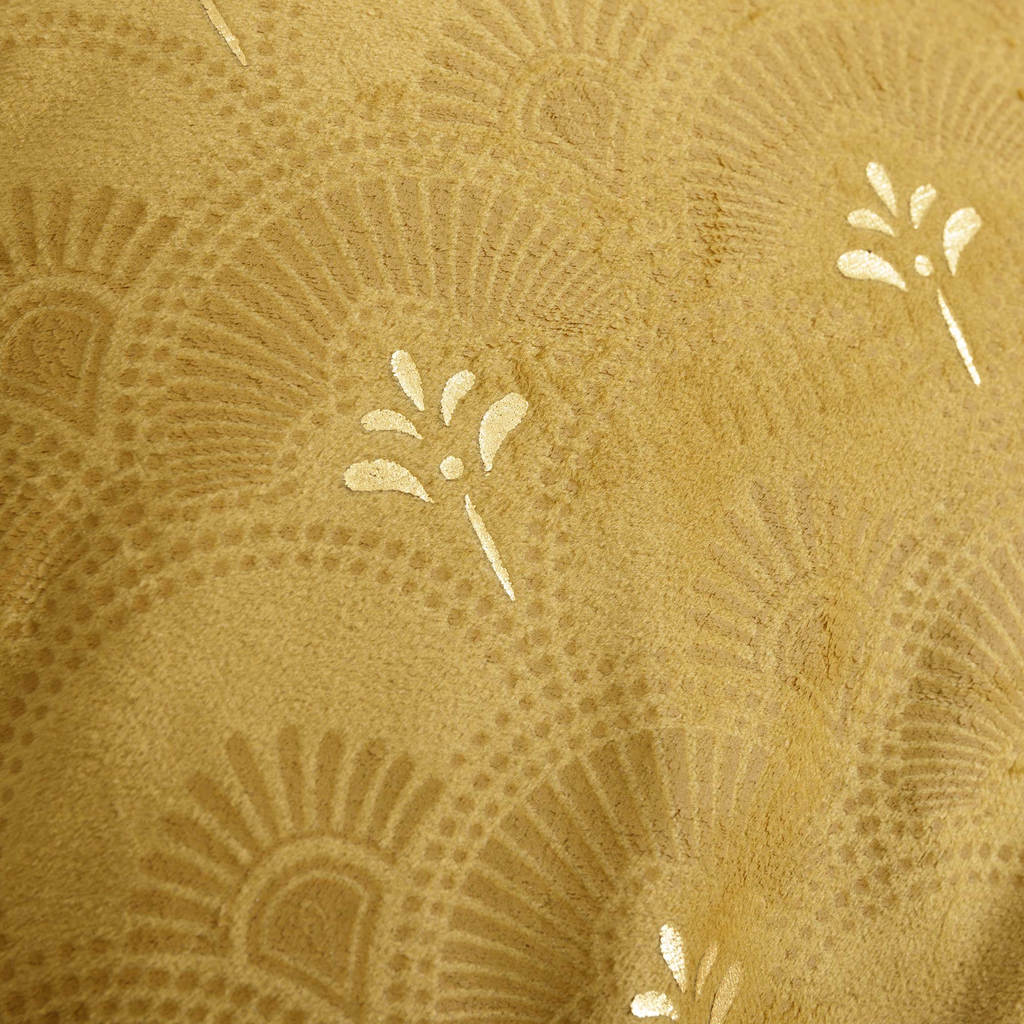 Velúrová obliečka na vankúš v horčicovej farbe CASSIA 45x45 cm