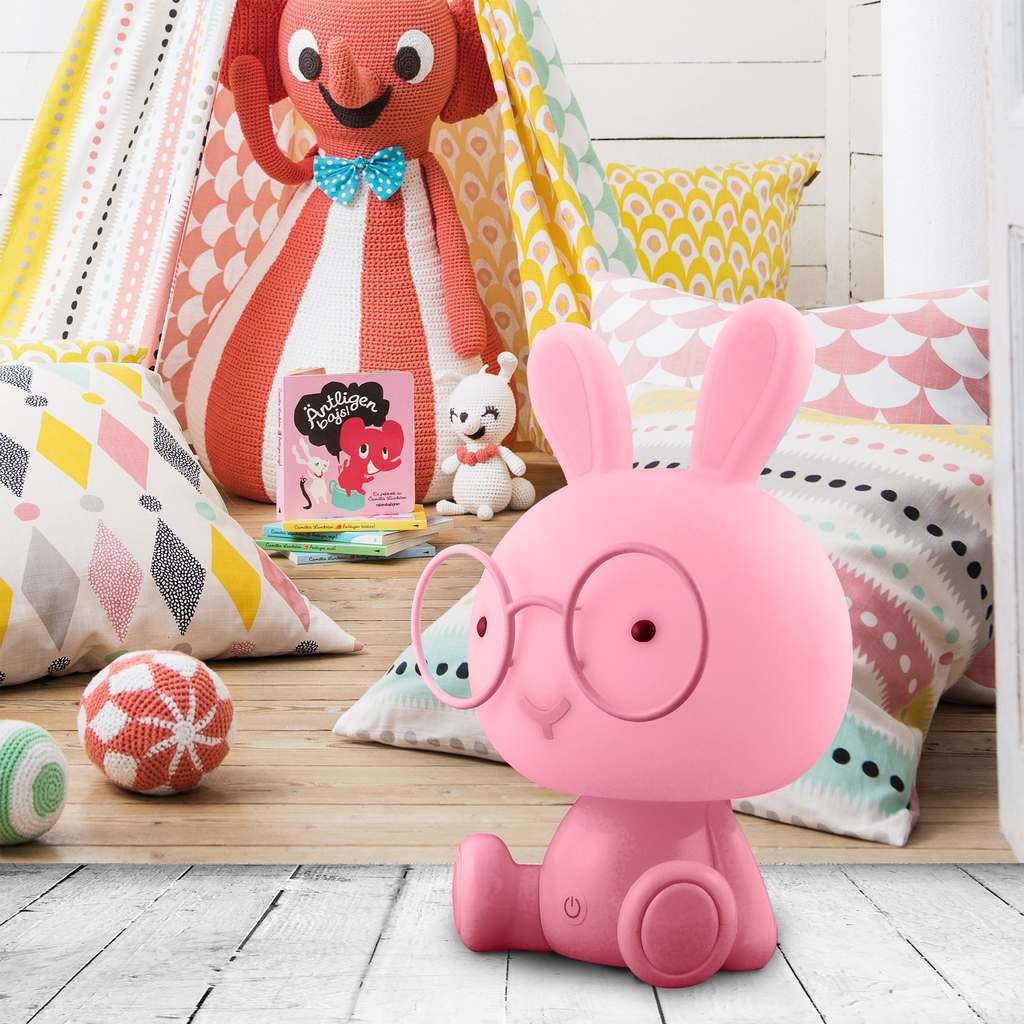 Nočná lampa ružová LED KRÁLIK