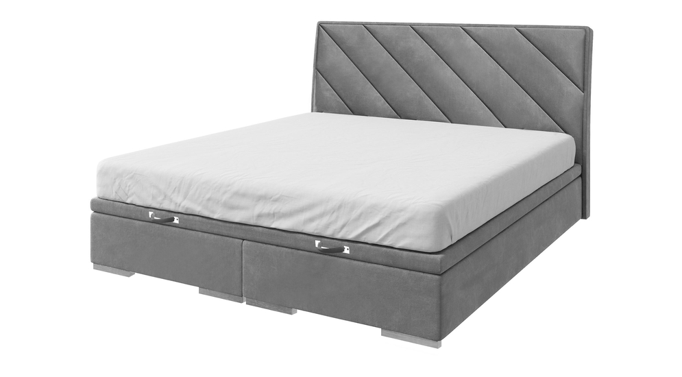 Kontinentálna posteľ sivá LEONARDO 160x200 cm