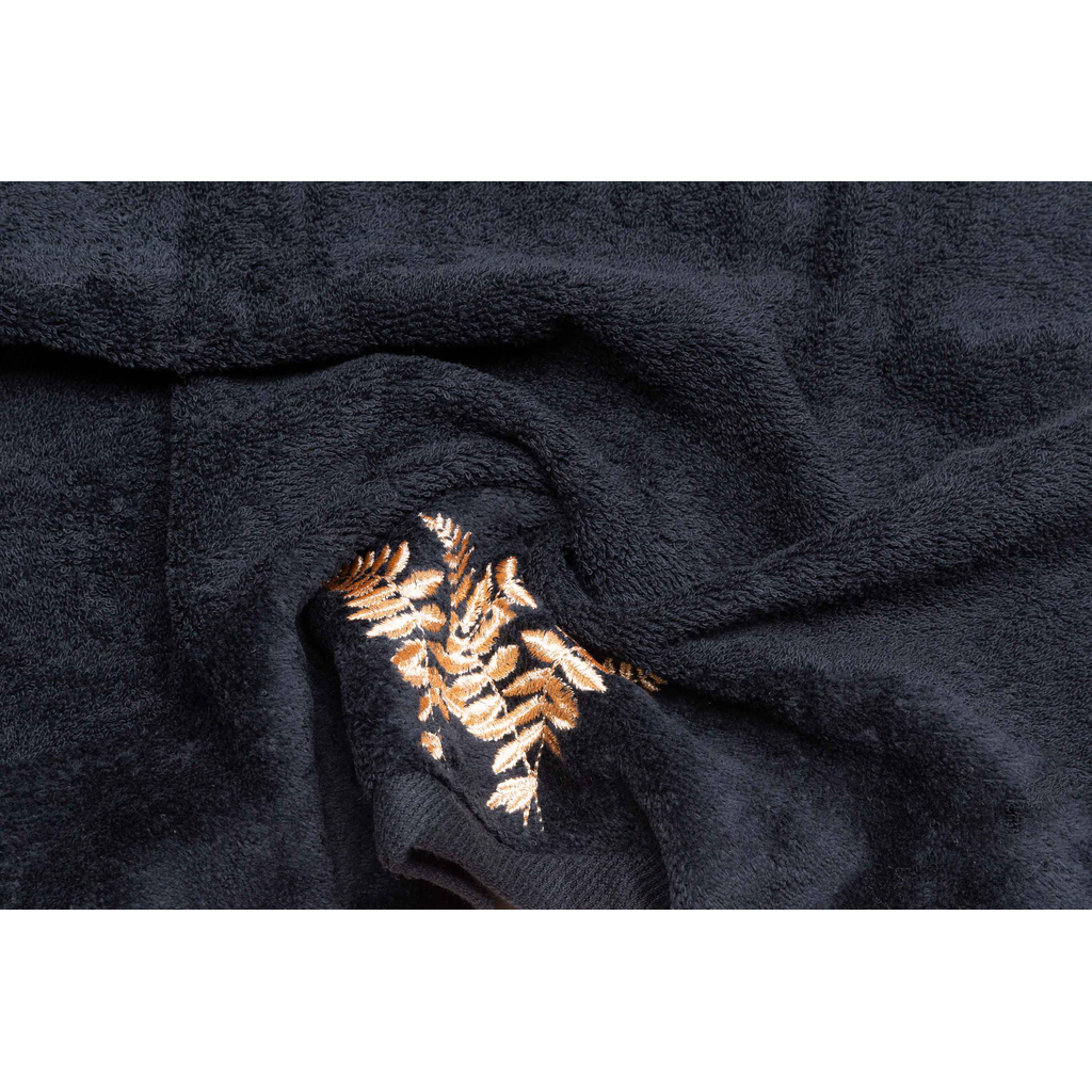 Čierny bavlnený uterák LANNA 70x140 cm