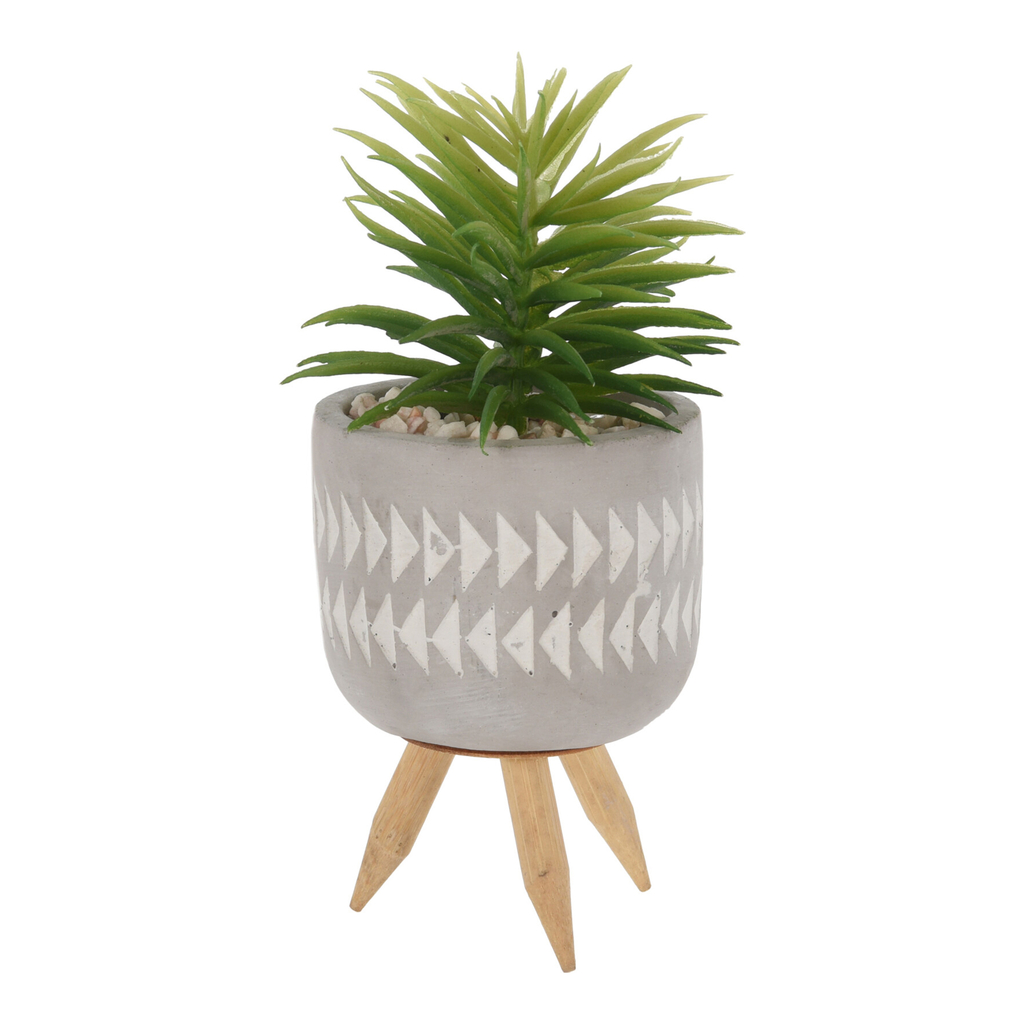 Umelý kvet v kvetináči na nožičkách 16 cm MIX