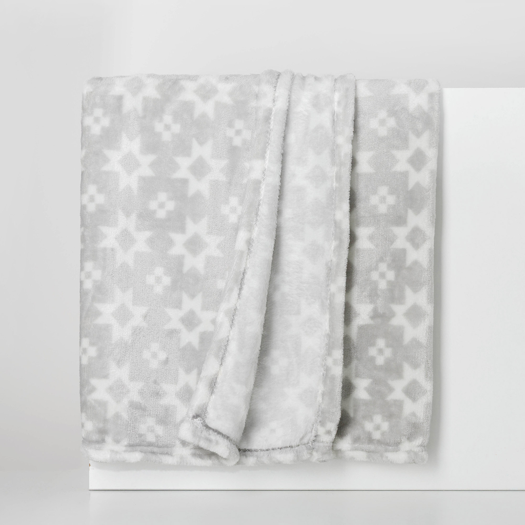 Deka, geometrický vzor, béžová CODIE 130x160 cm