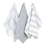 Sada 3 bavlnených kuchynských utierok v sivej farbe 40x60 cm