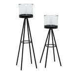 Sada 2 kovových svietnikov na čajové sviečky