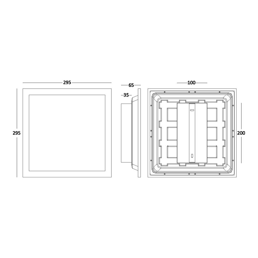 Štvorcové stropné svietidlo LED s diaľkovým ovládaním FLAT 29,5 cm