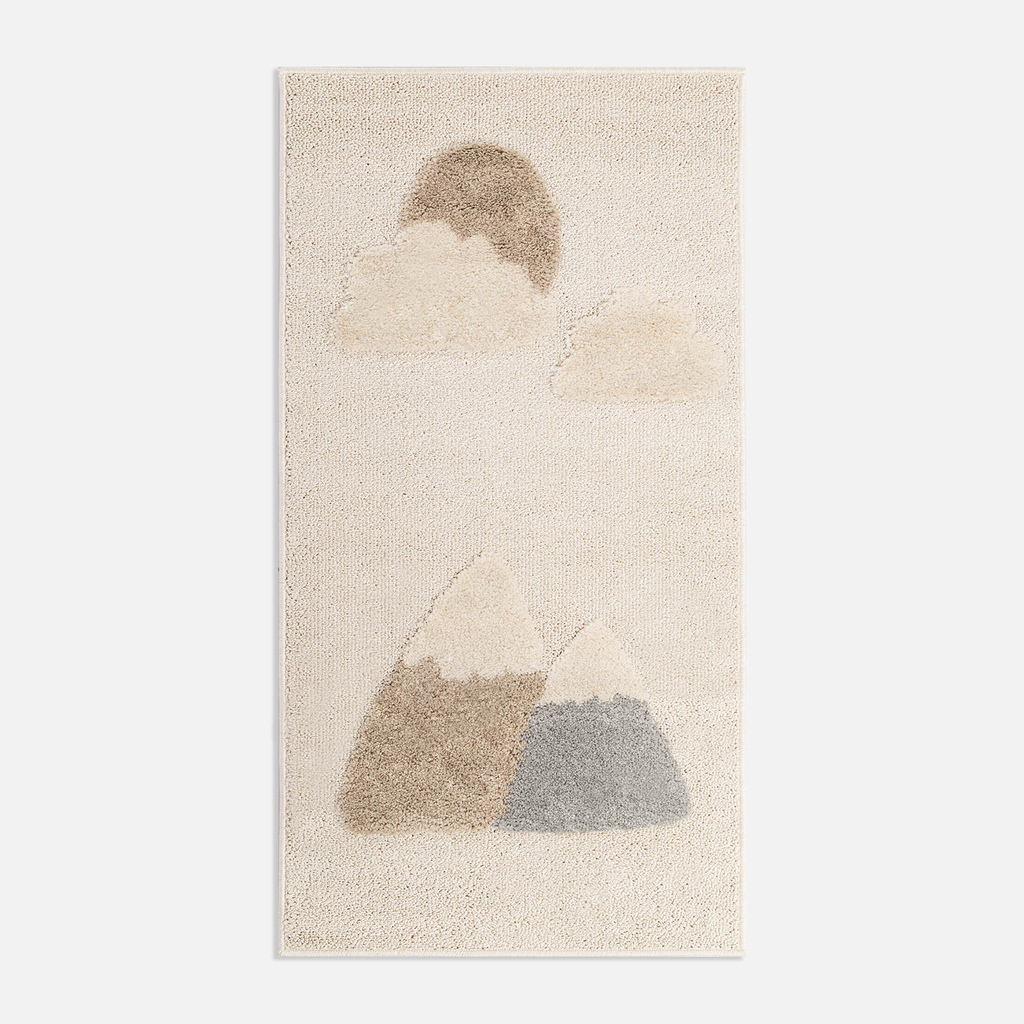 Krémový koberec s motívom hôr CLUDI 80x150 cm