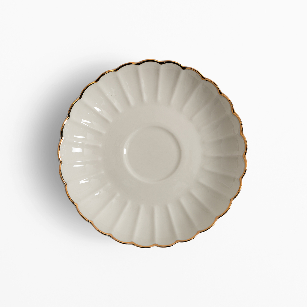 Porcelánová šálka s podšálkou ZLATÝ OKRAJ 220 ml