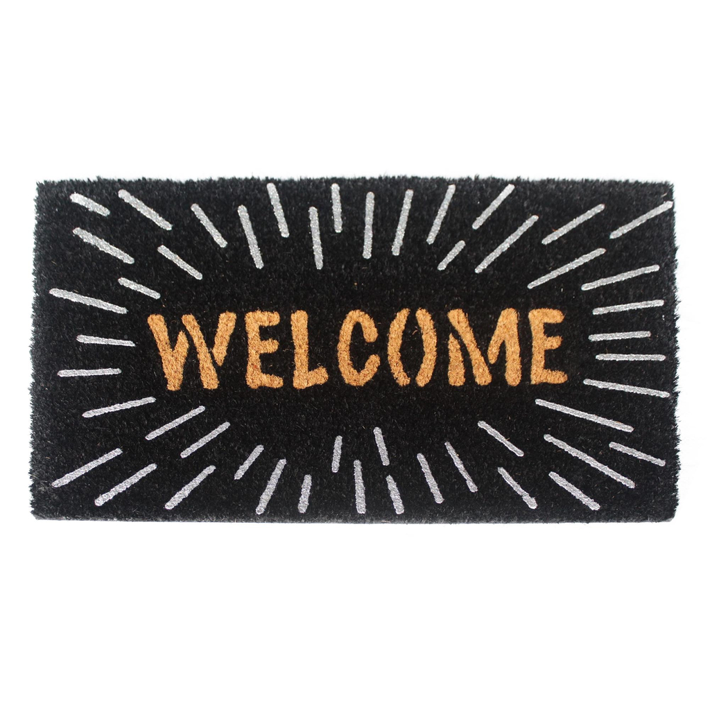 Čierna kokosová rohožka s nápisom 40x60 cm