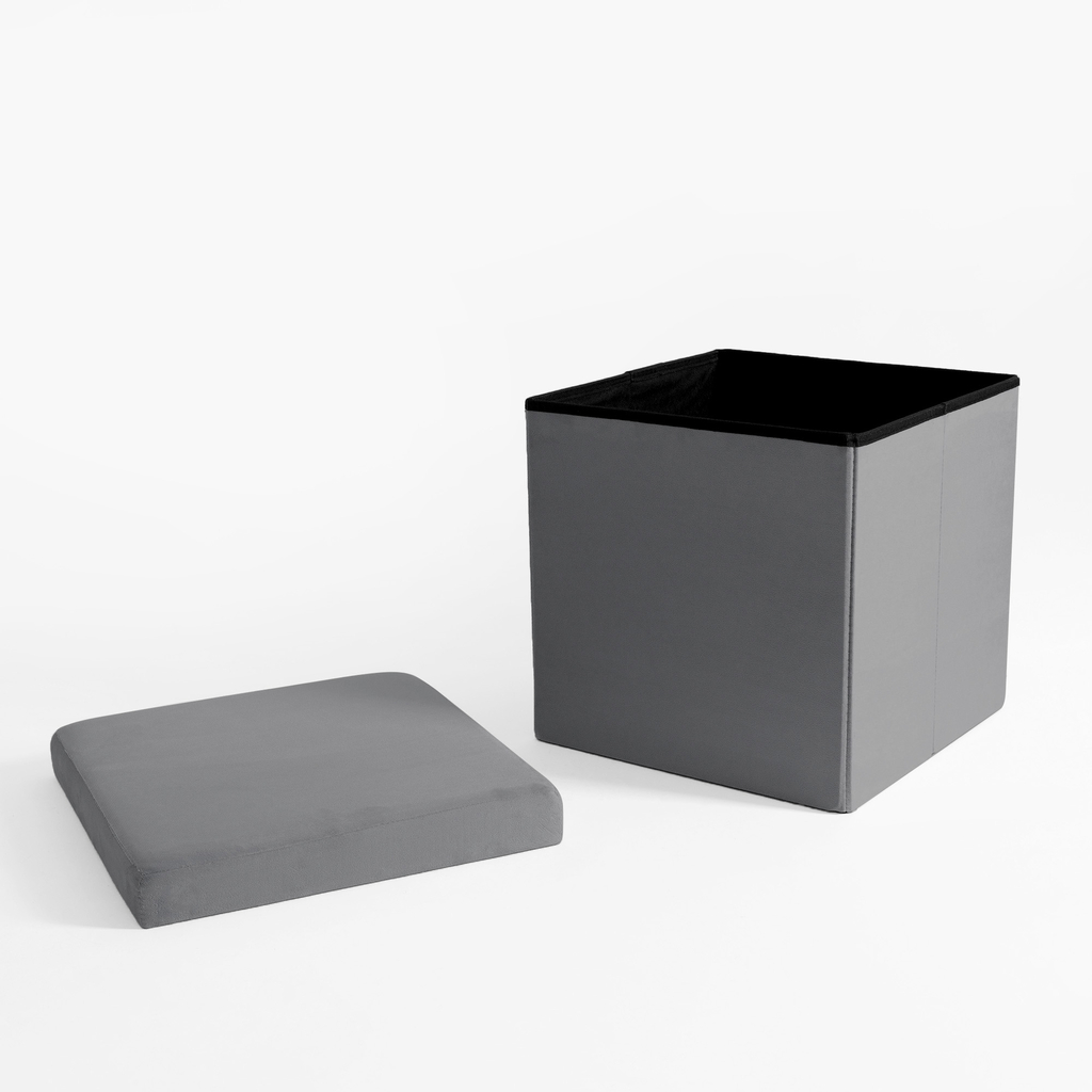 Skladací puf sivý 38x37,5 cm