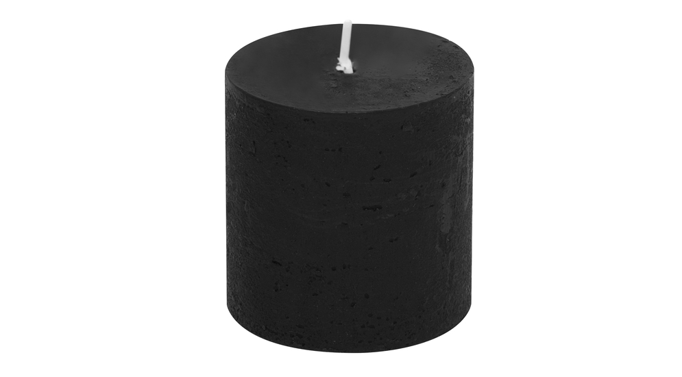 Čierna valcová sviečka RUSTIC 5 cm