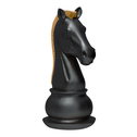 Dekorácia šachová figúrka čierno-zlatá SKOKAN 19 cm