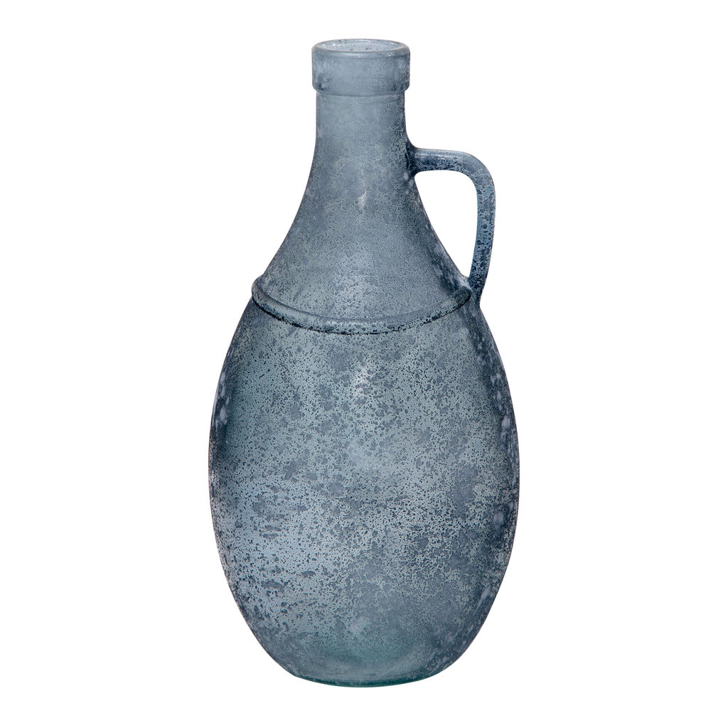 Váza z recyklovaného skla modrá 26 cm