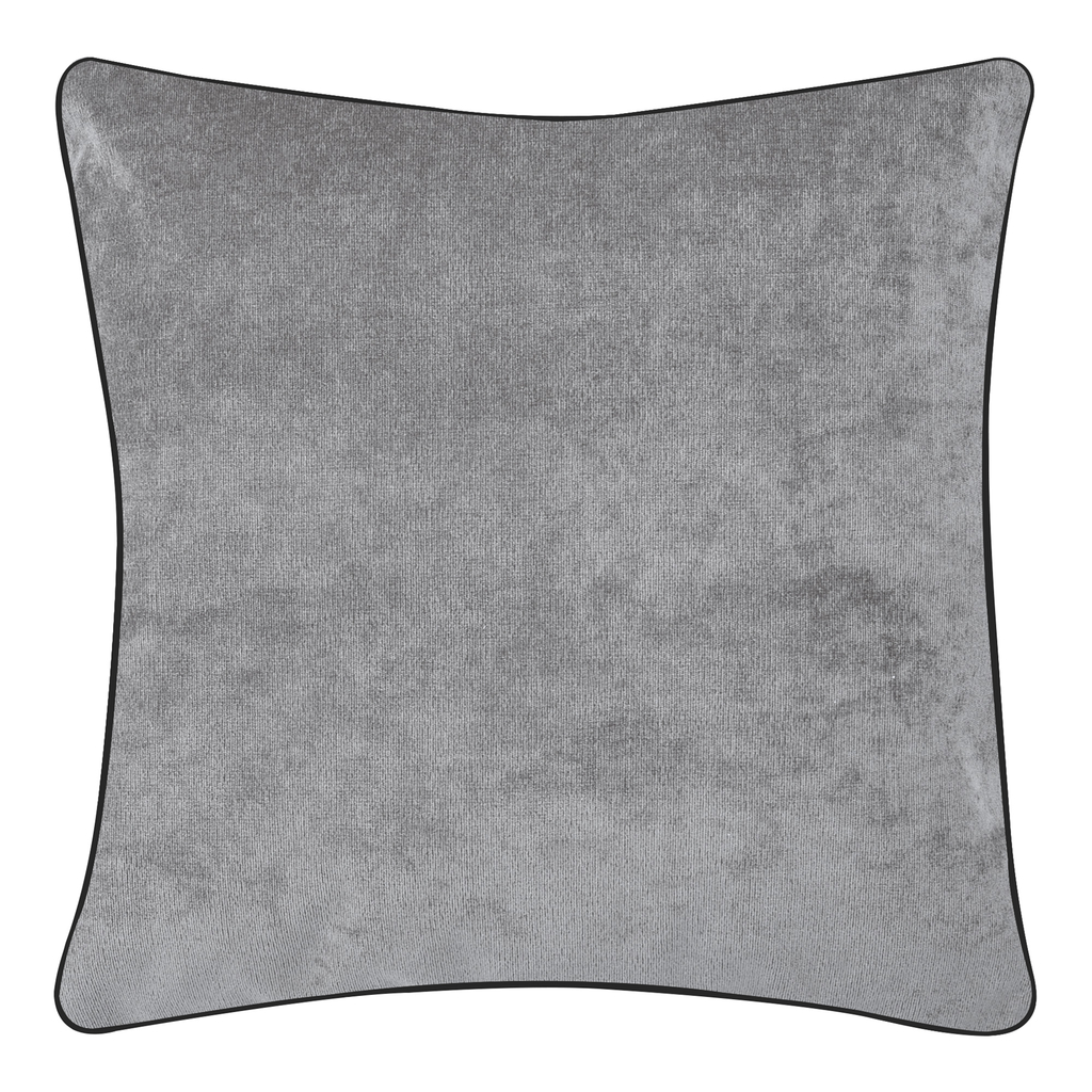 Ozdobný vankúš sivý FLOWER LINE 45 x 45 cm