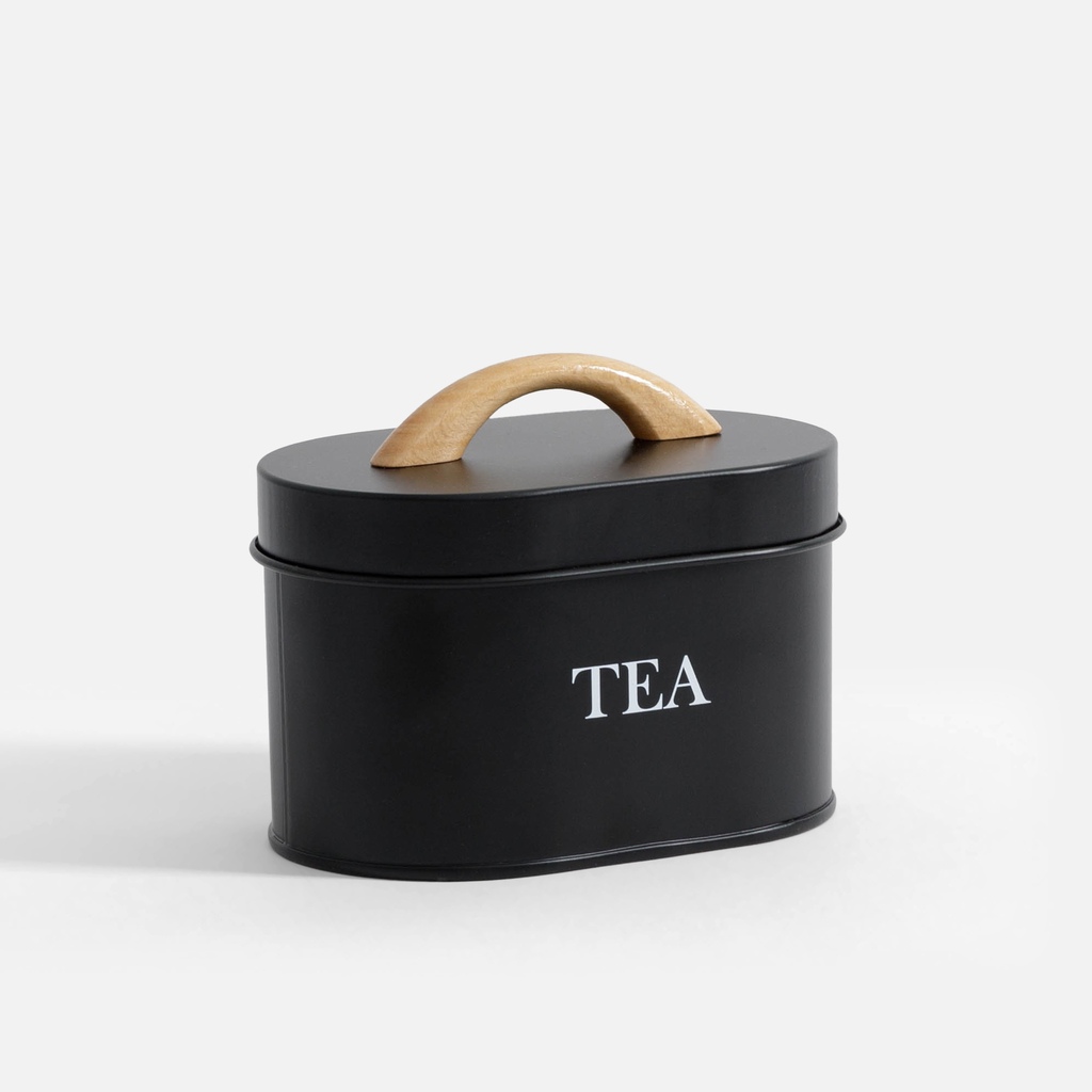 Kuchynská nádoba na čaj čierna 15 cm