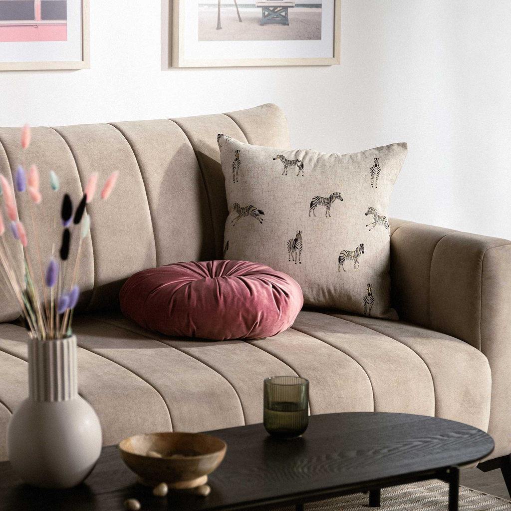 Dekoratívny okrúhly vankúš SELMA ružový 40 cm