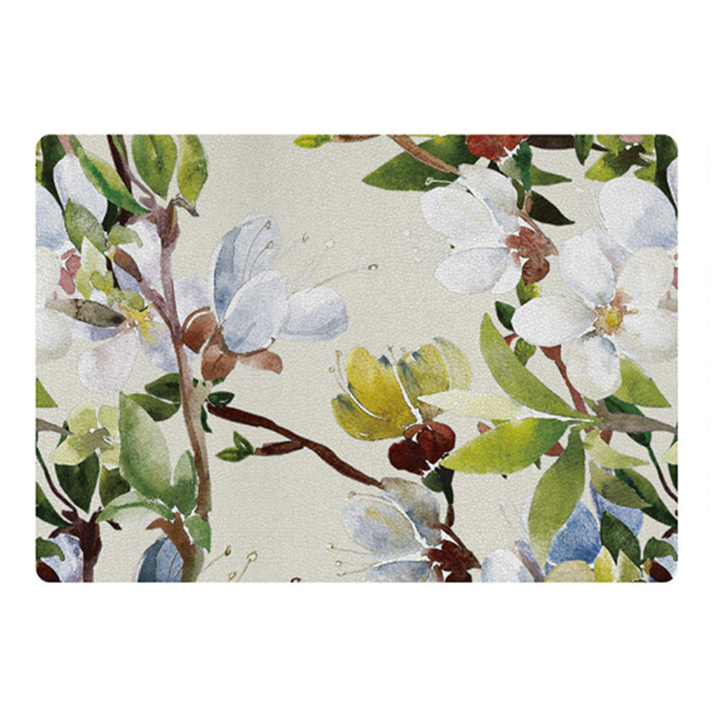 Béžová podložka na stôl so vzorom kvetov 43x30 cm