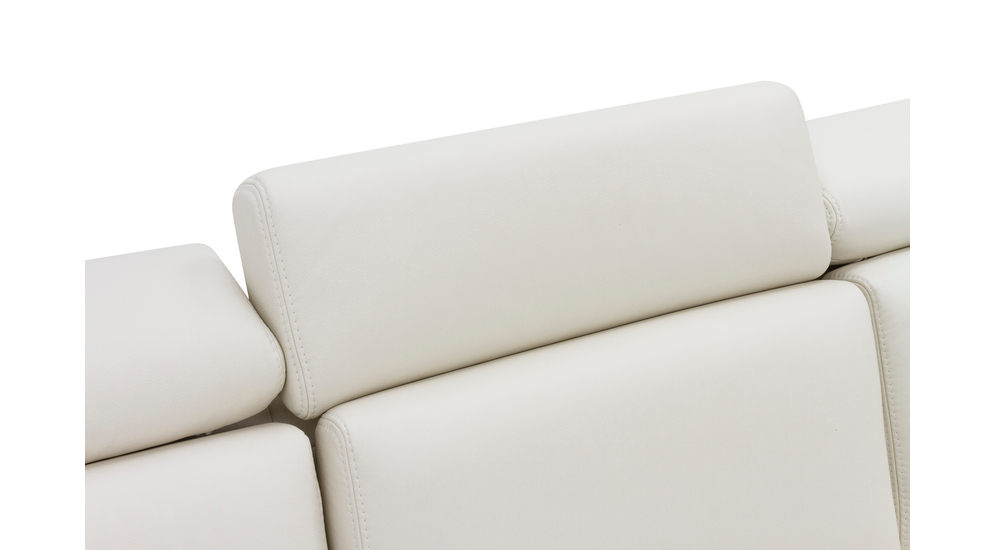 Rohová sedačka CAPRI kožená krémová ľavý roh