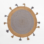 Okrúhly jutový koberec BRUGA, geometrický, 100 cm