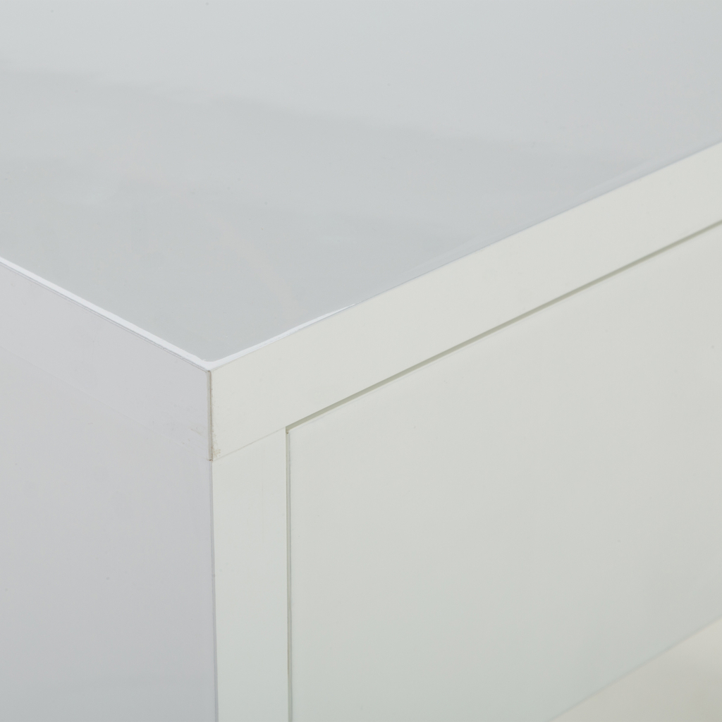 Konzola so zásuvkou ESPRESSO biela lesklá