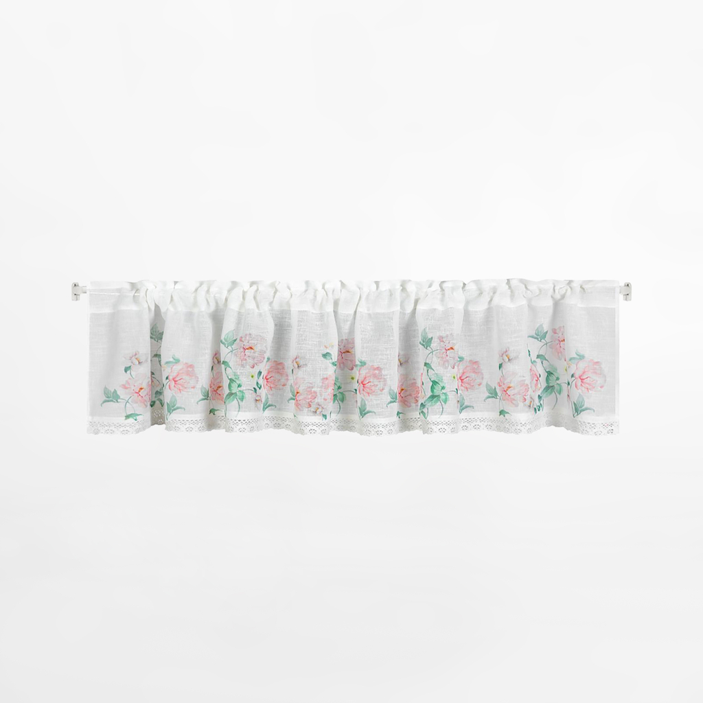 Záclona vitrážka bielo-ružová ASTEJA 60x150 cm