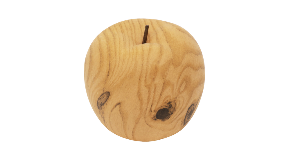 Keramický ornament jablko efekt svetlého dreva 6,5 cm