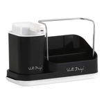 Kuchynský organizér s dávkovačom v čiernej farbe LIVIO DUO