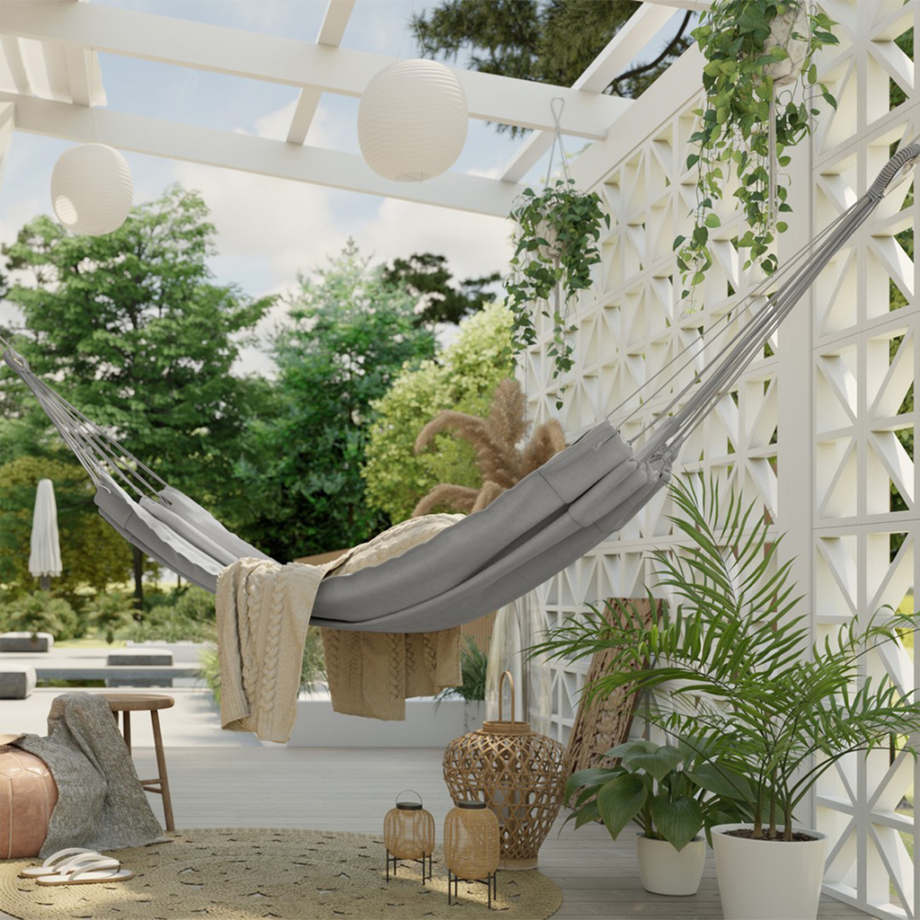 Hojdacia sieť do záhrady sivá COLADA 240x80 cm