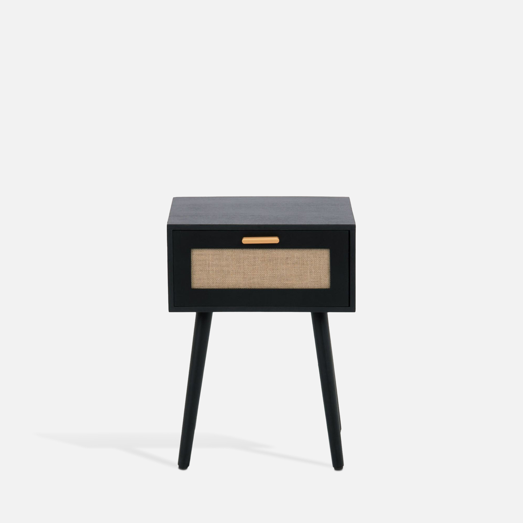 Nočný stolík CALAMO boho čierny