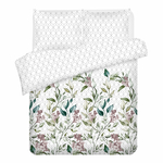 Súprava posteľnej bielizne z bavlneného saténu so vzorom listov MANA BOTANIC 220 x 200 cm