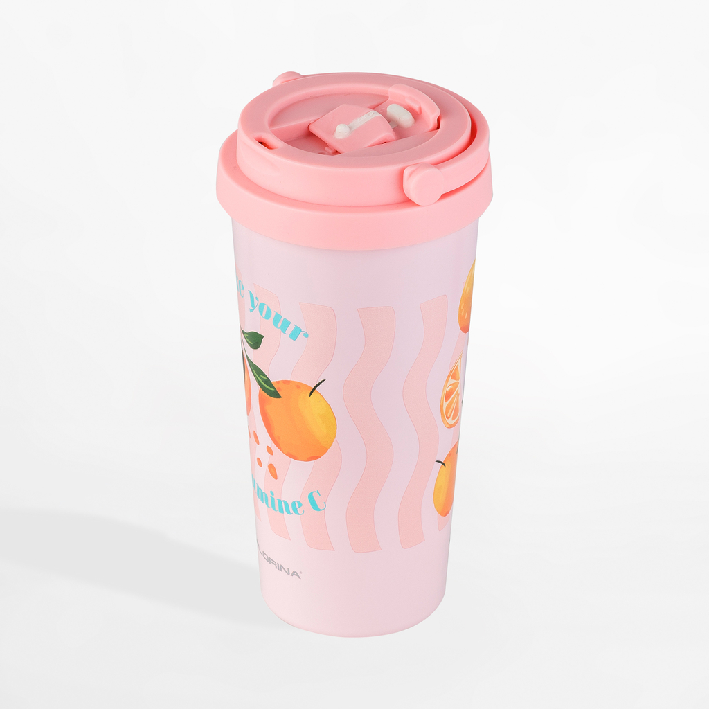 Ružový termohrnček ORANGE HAPPY 500 ml