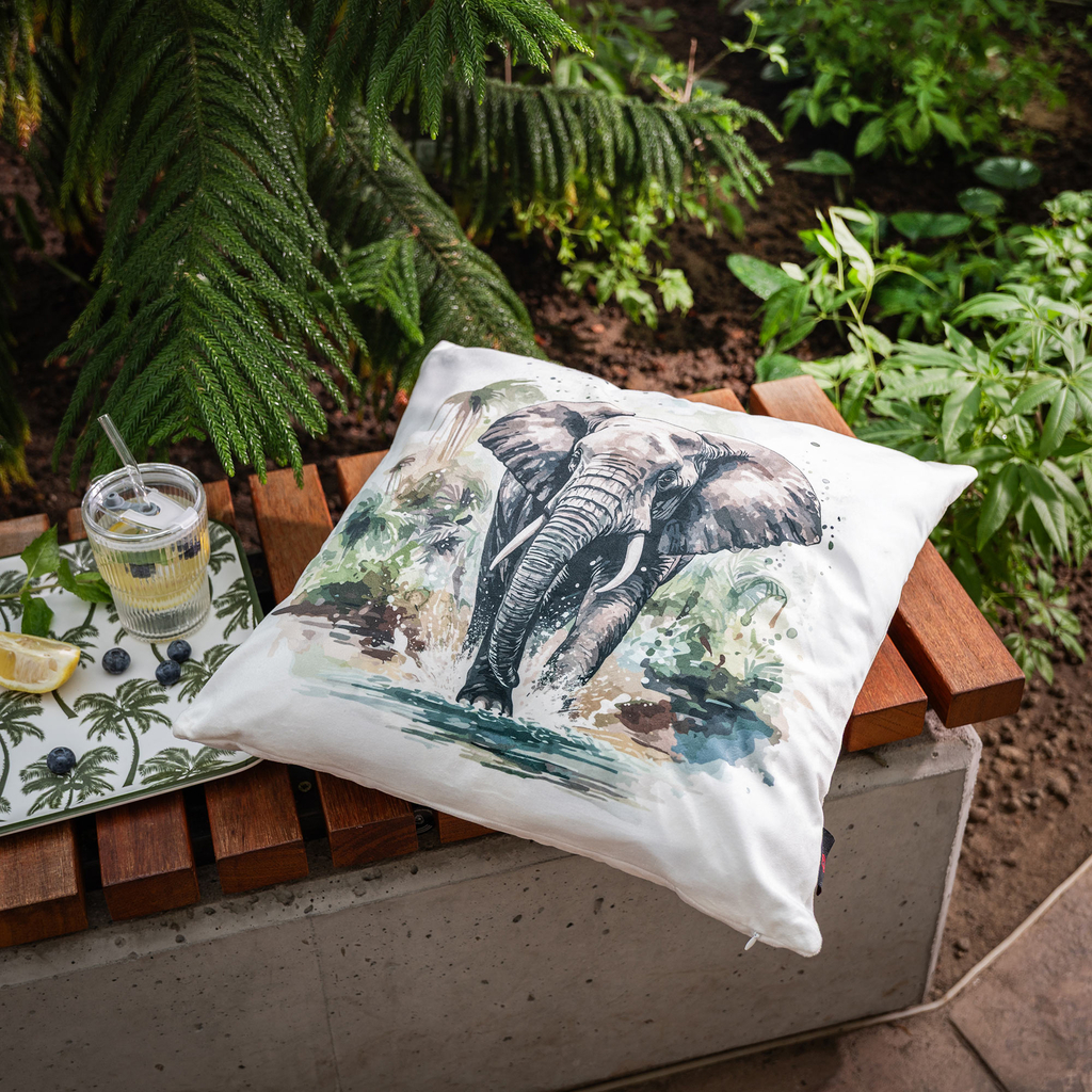 Dekoračná obliečka na vankúš SLON bielej farby OLIVE 45x45 cm