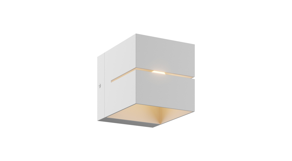 Biele minimalistické nástenné svietidlo kocka TRANSFER WL 2