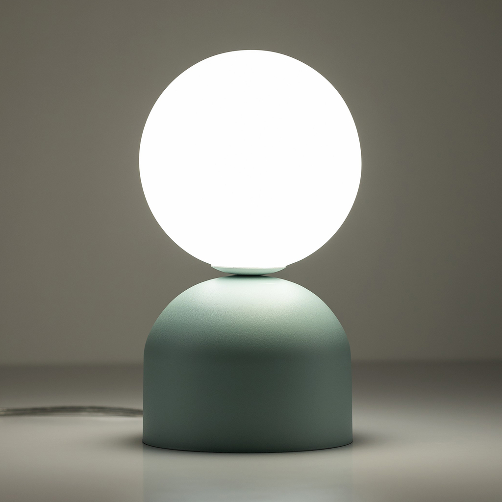 Stolná lampa s mätovo-zeleným podstavcom MIKI