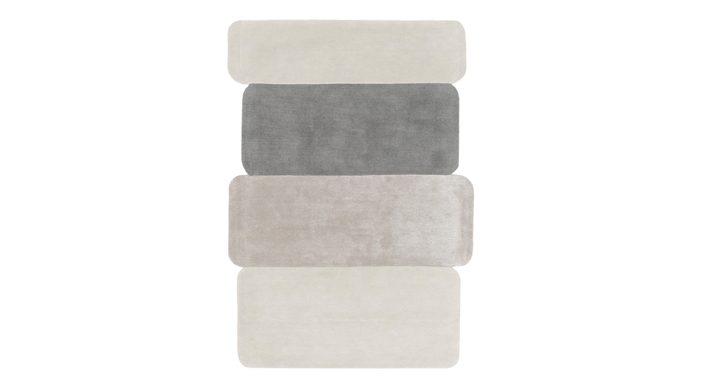 Vlnený koberec ELEMENTS do obývacej izby, krémovo-šedý 160x230 cm