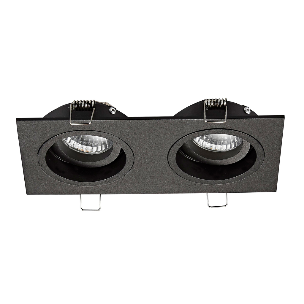 Halogénové 2-bodové svietidlo čierne CHUCK DL2 SQUARE