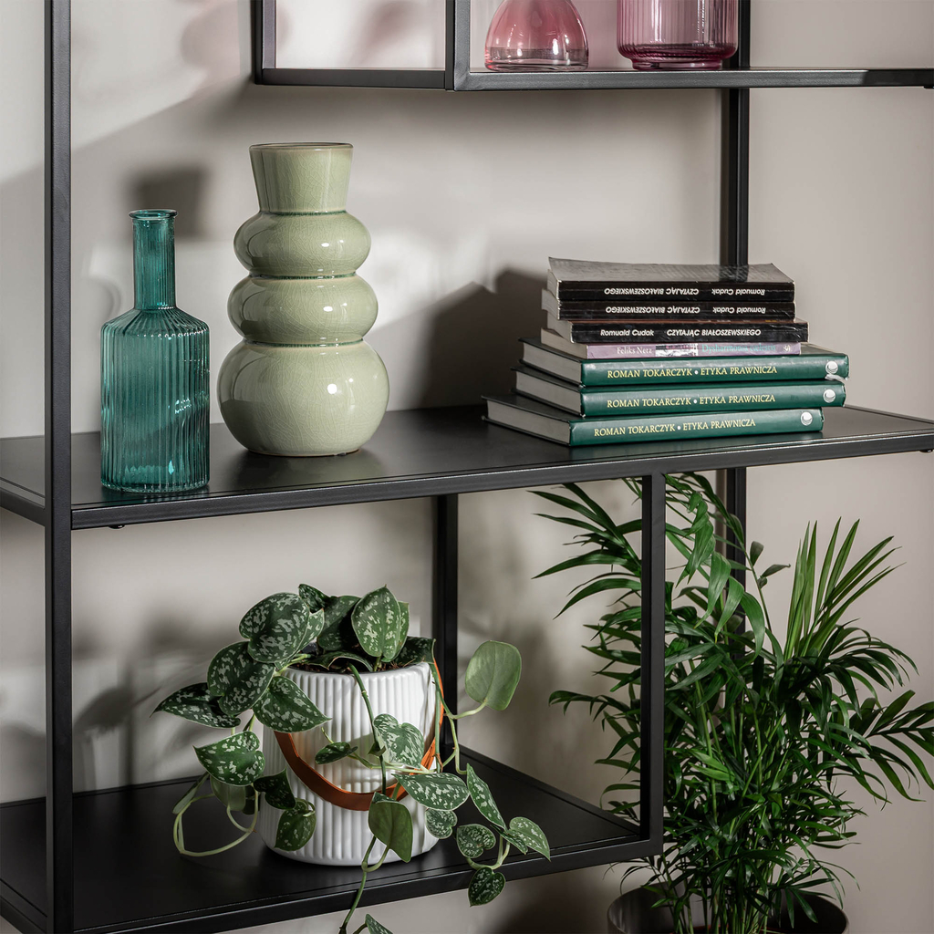 Tmavozelená váza 20 cm